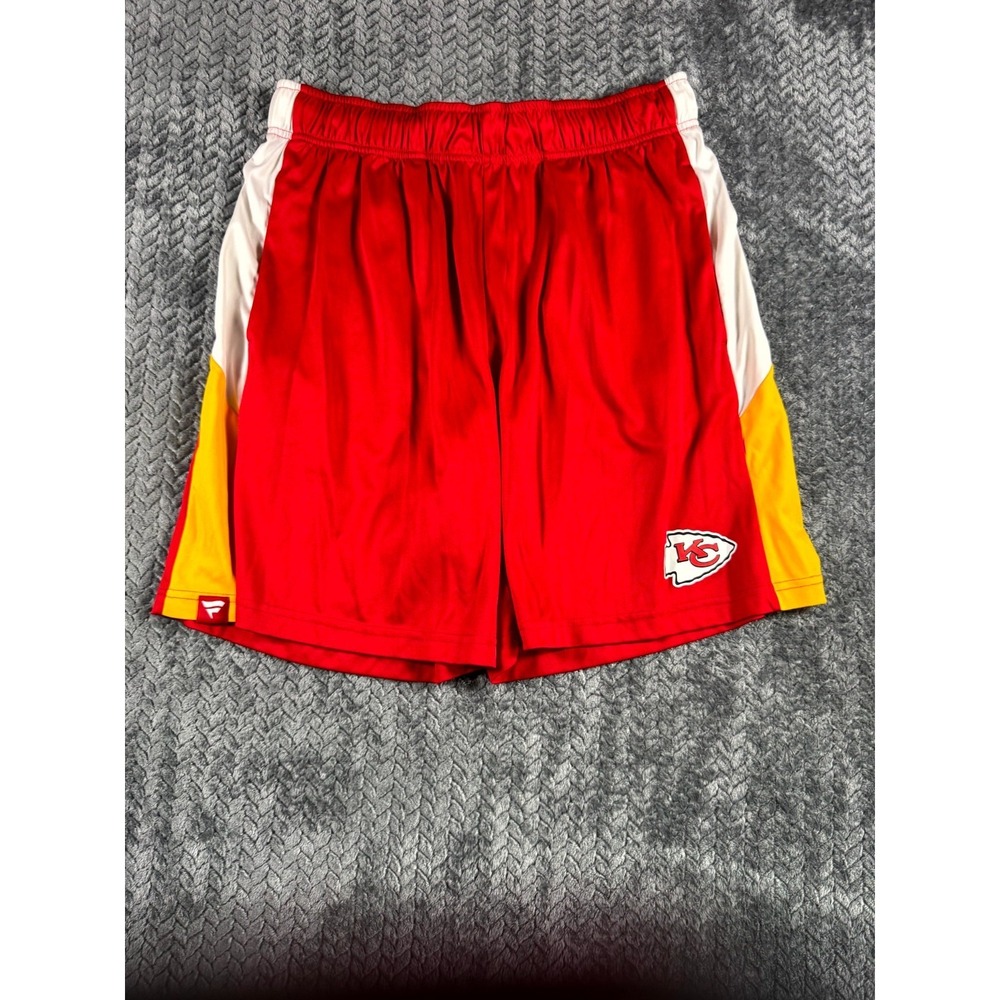 Fanatics Shorts Mens L Red Yellow Kansas‎ City Chiefs Football NFL Elastic Waist
